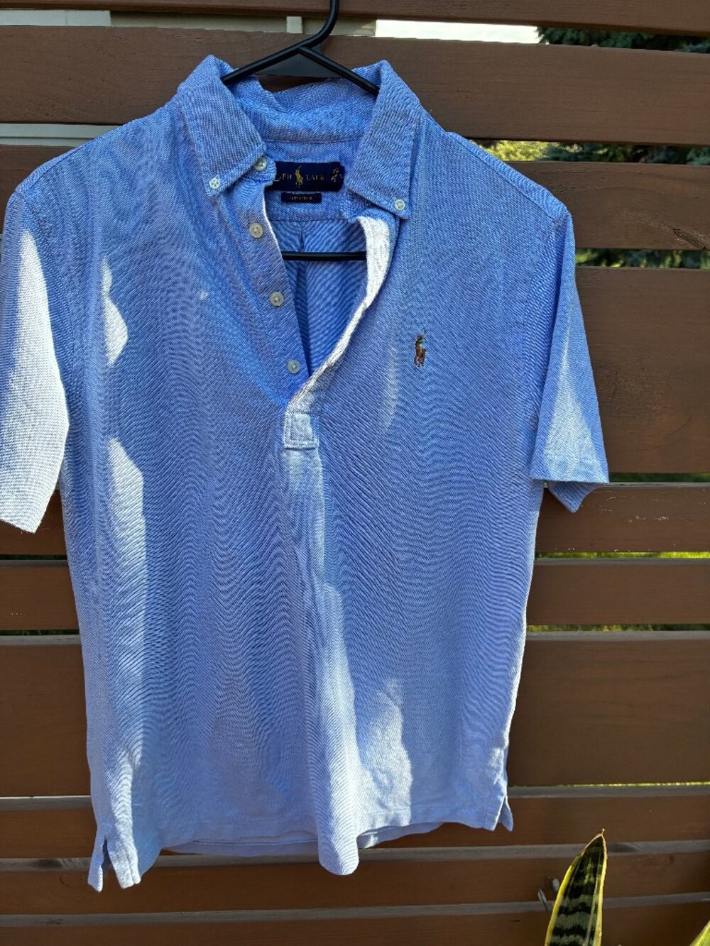 Ralph Lauren Knit Oxford Polo Blue Shirt  Size S